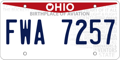 OH license plate FWA7257