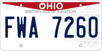 OH license plate FWA7260