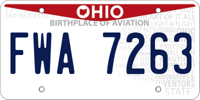 OH license plate FWA7263