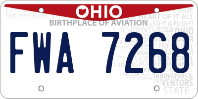 OH license plate FWA7268