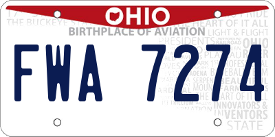 OH license plate FWA7274