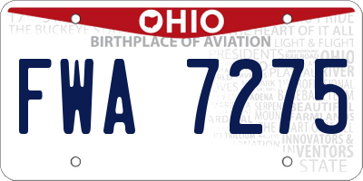 OH license plate FWA7275