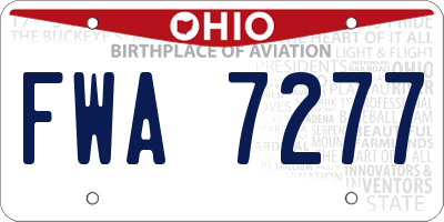 OH license plate FWA7277