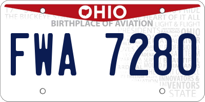 OH license plate FWA7280