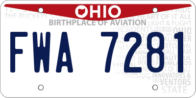 OH license plate FWA7281