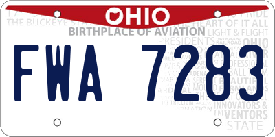 OH license plate FWA7283