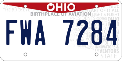 OH license plate FWA7284