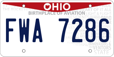 OH license plate FWA7286