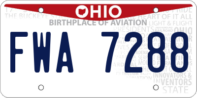 OH license plate FWA7288