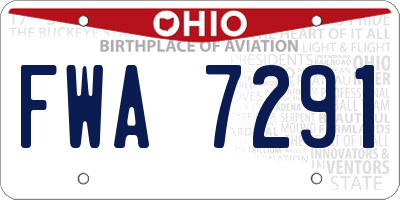 OH license plate FWA7291