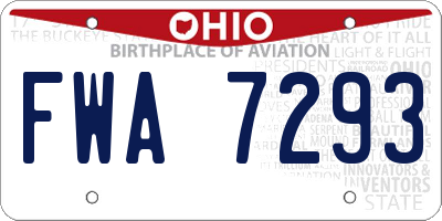OH license plate FWA7293