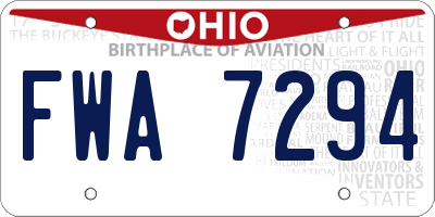 OH license plate FWA7294