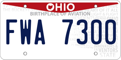 OH license plate FWA7300