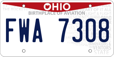 OH license plate FWA7308