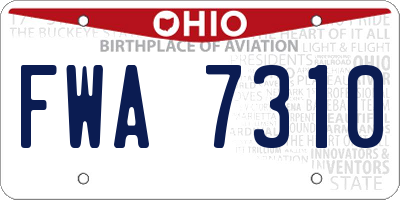 OH license plate FWA7310