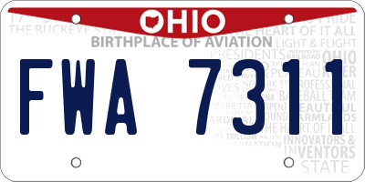 OH license plate FWA7311