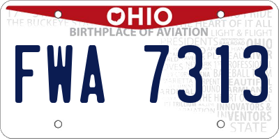 OH license plate FWA7313