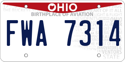 OH license plate FWA7314