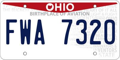 OH license plate FWA7320