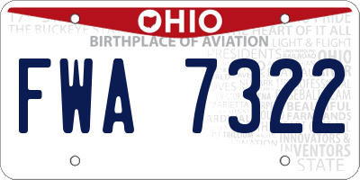 OH license plate FWA7322