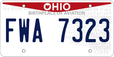 OH license plate FWA7323