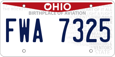 OH license plate FWA7325