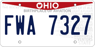 OH license plate FWA7327
