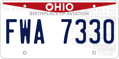 OH license plate FWA7330