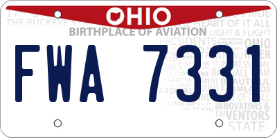 OH license plate FWA7331