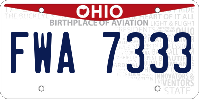 OH license plate FWA7333