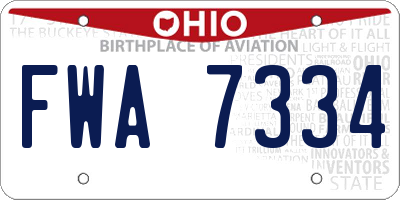 OH license plate FWA7334