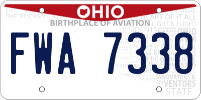 OH license plate FWA7338