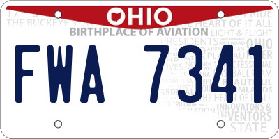 OH license plate FWA7341