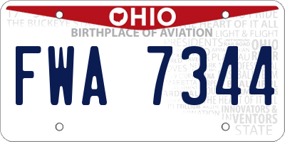 OH license plate FWA7344