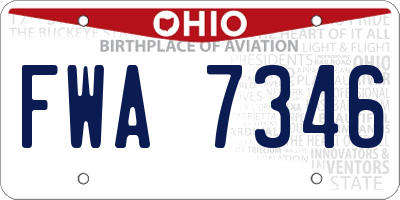 OH license plate FWA7346