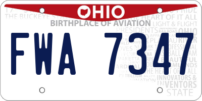 OH license plate FWA7347