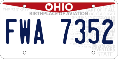 OH license plate FWA7352