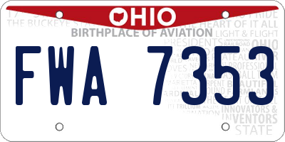 OH license plate FWA7353