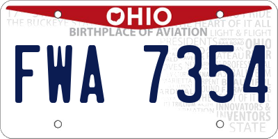 OH license plate FWA7354