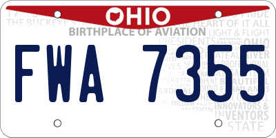 OH license plate FWA7355