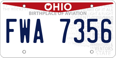 OH license plate FWA7356