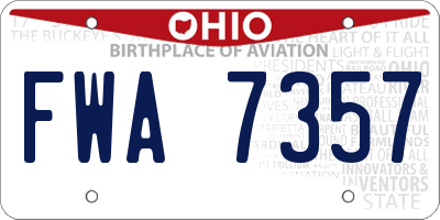 OH license plate FWA7357