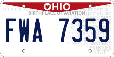 OH license plate FWA7359