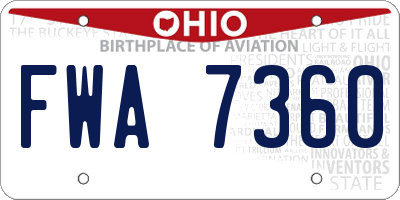 OH license plate FWA7360