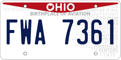 OH license plate FWA7361