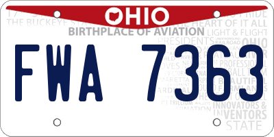 OH license plate FWA7363