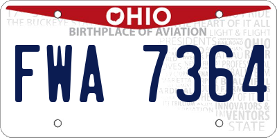 OH license plate FWA7364