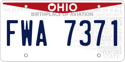 OH license plate FWA7371