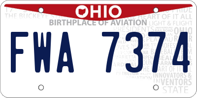 OH license plate FWA7374