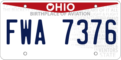 OH license plate FWA7376